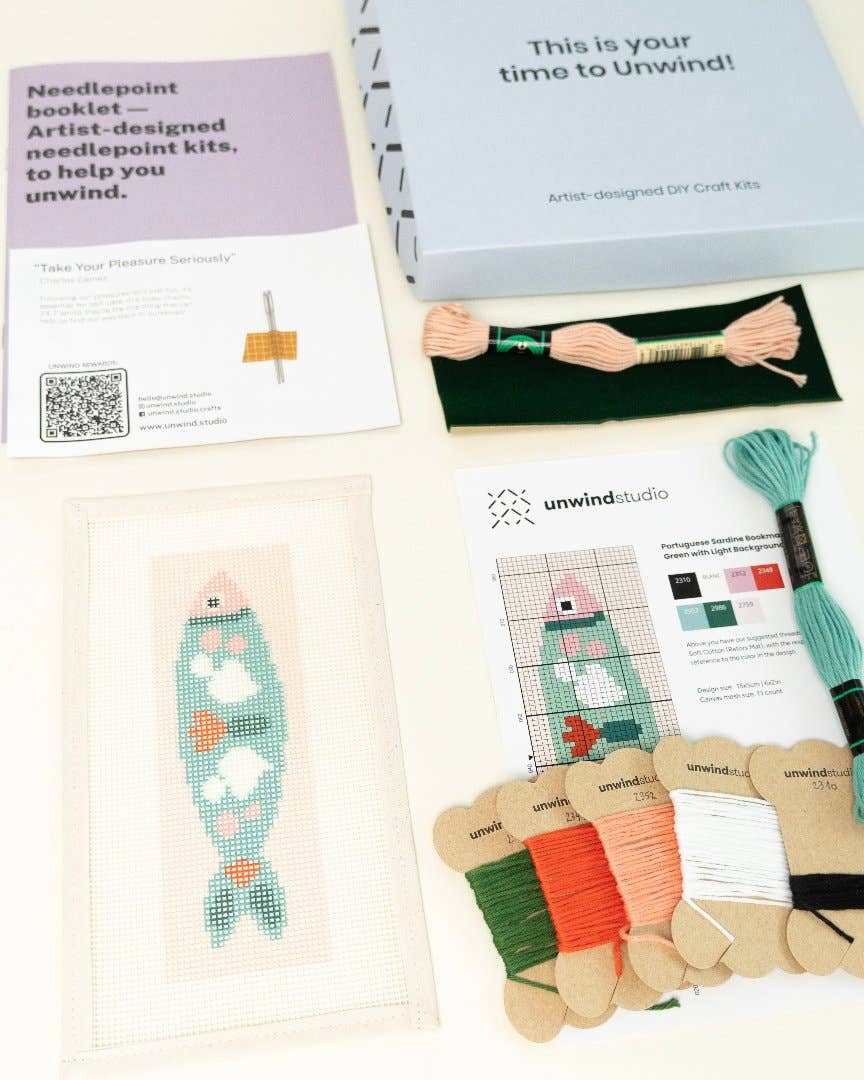 Portuguese Sardine Bookmark Needlepoint Kit