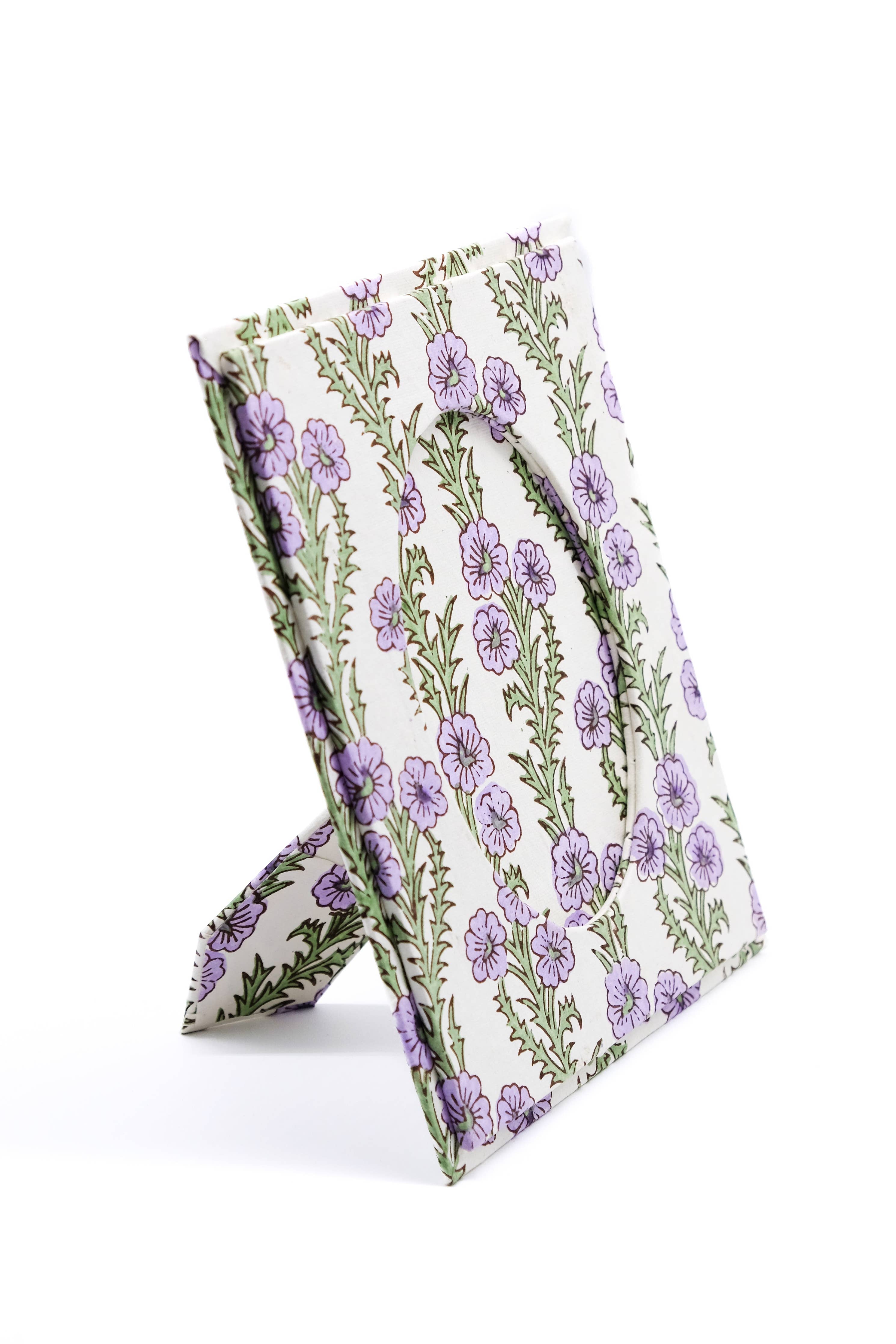 Purple Forget-Me-Not Picture Frame with Oval Opening, 4x6