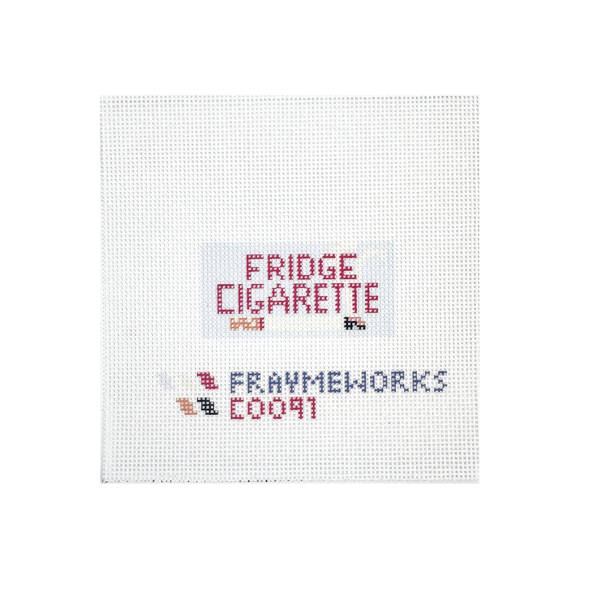 Fridge Cig 1.25"x 2.5" Mini Needlepoint Canvas