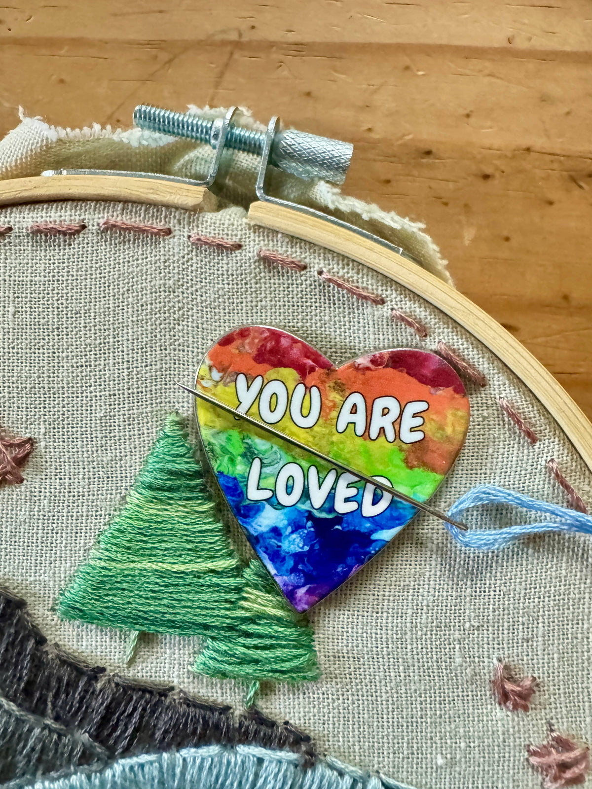 Rainbow You Are Loved Needle Minder