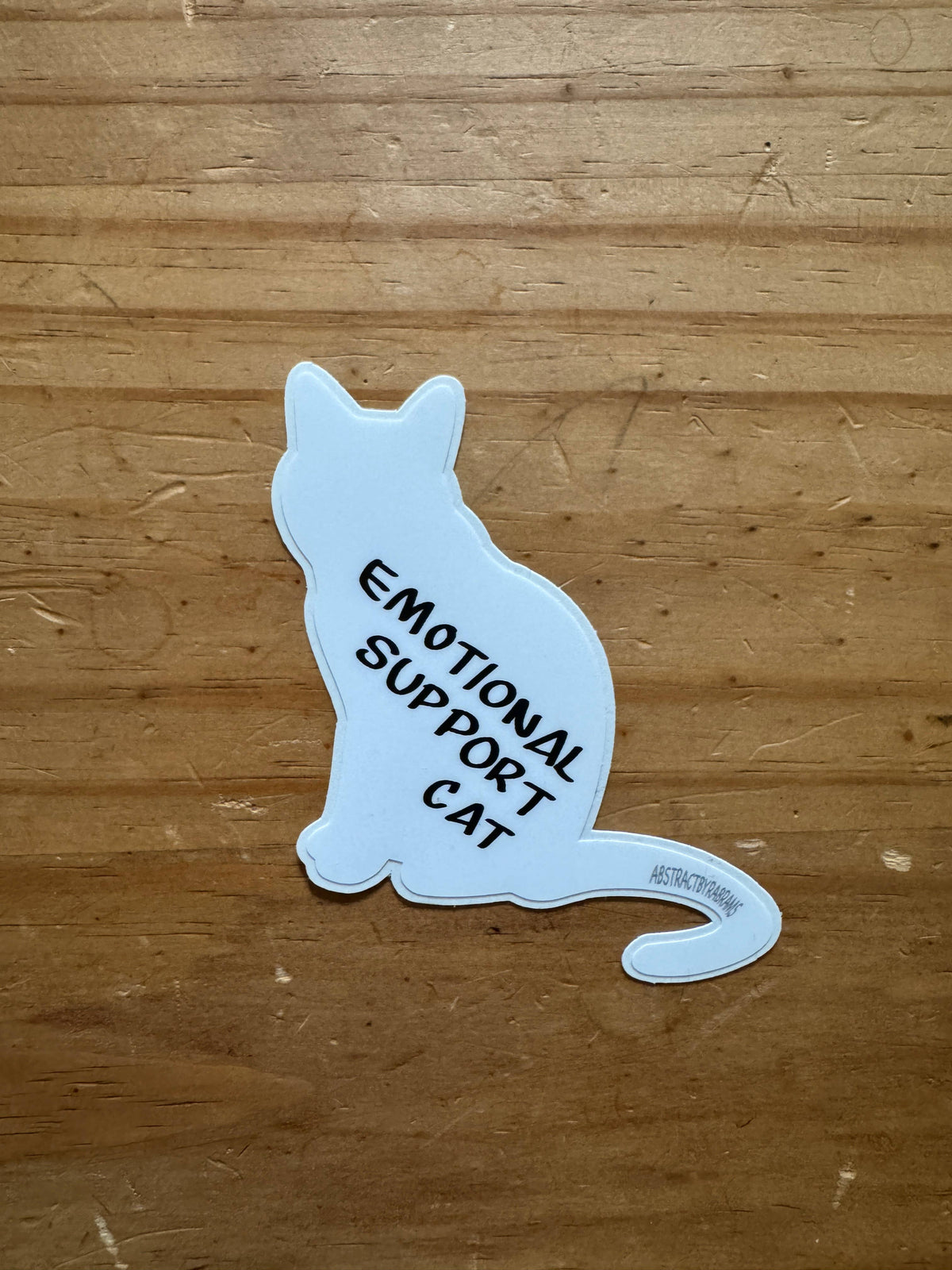 Emotional Support Cat Sticker - Black, Gray and White