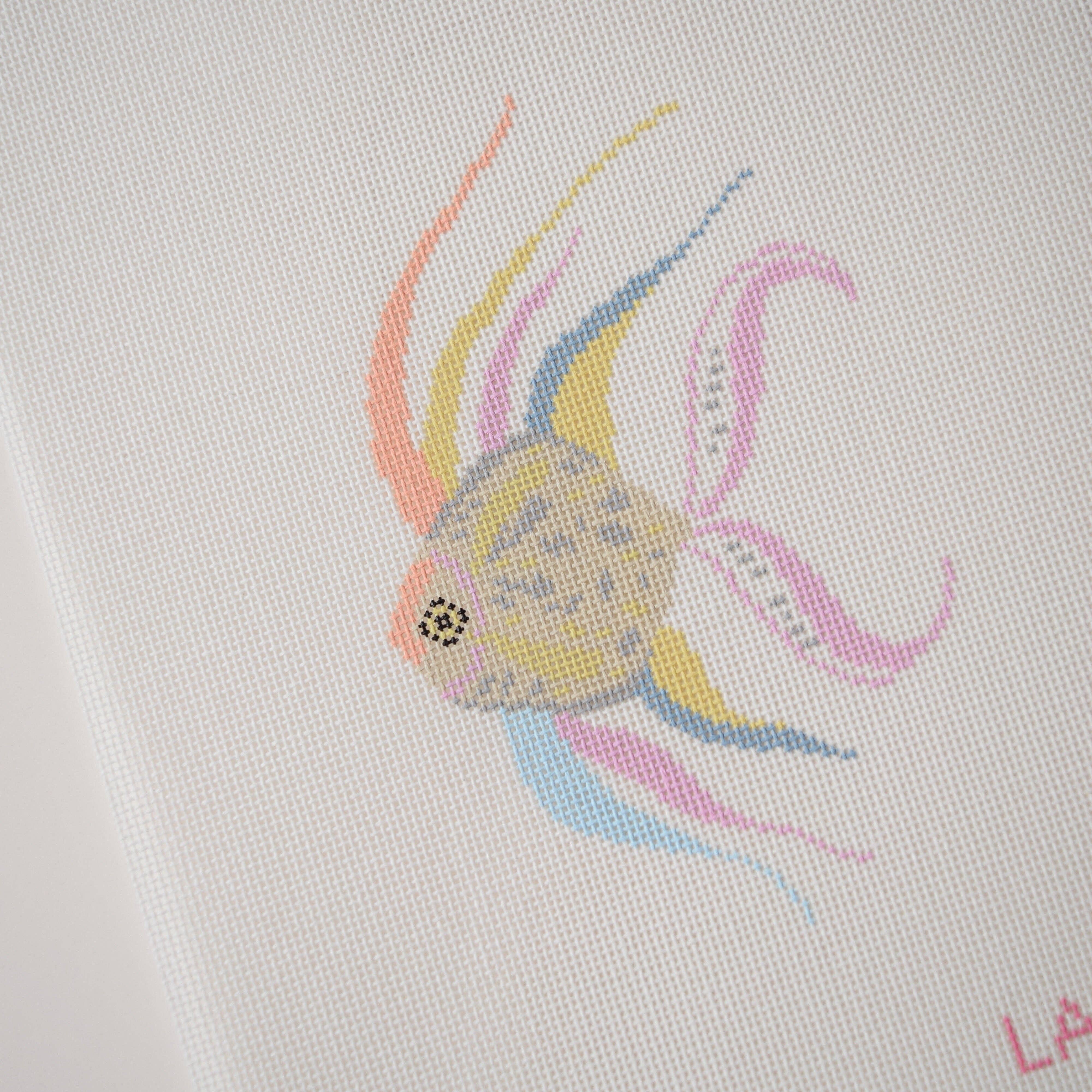 Rainbow Fish Hand Painted Needlepoint Canvas