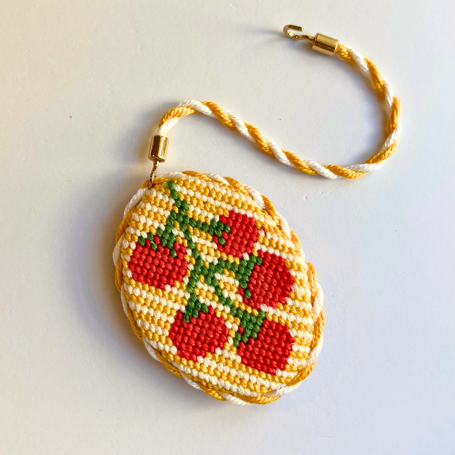 Tomato Charm Hand Painted Needlepoint Canvas