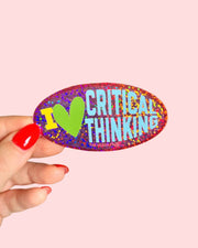 Critical Thinking Glitter Sticker