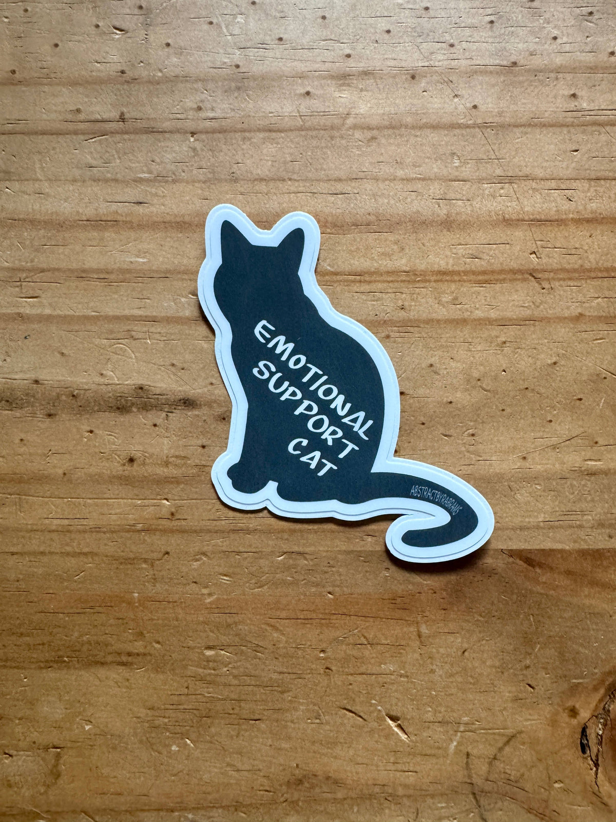 Emotional Support Cat Sticker - Black, Gray and White