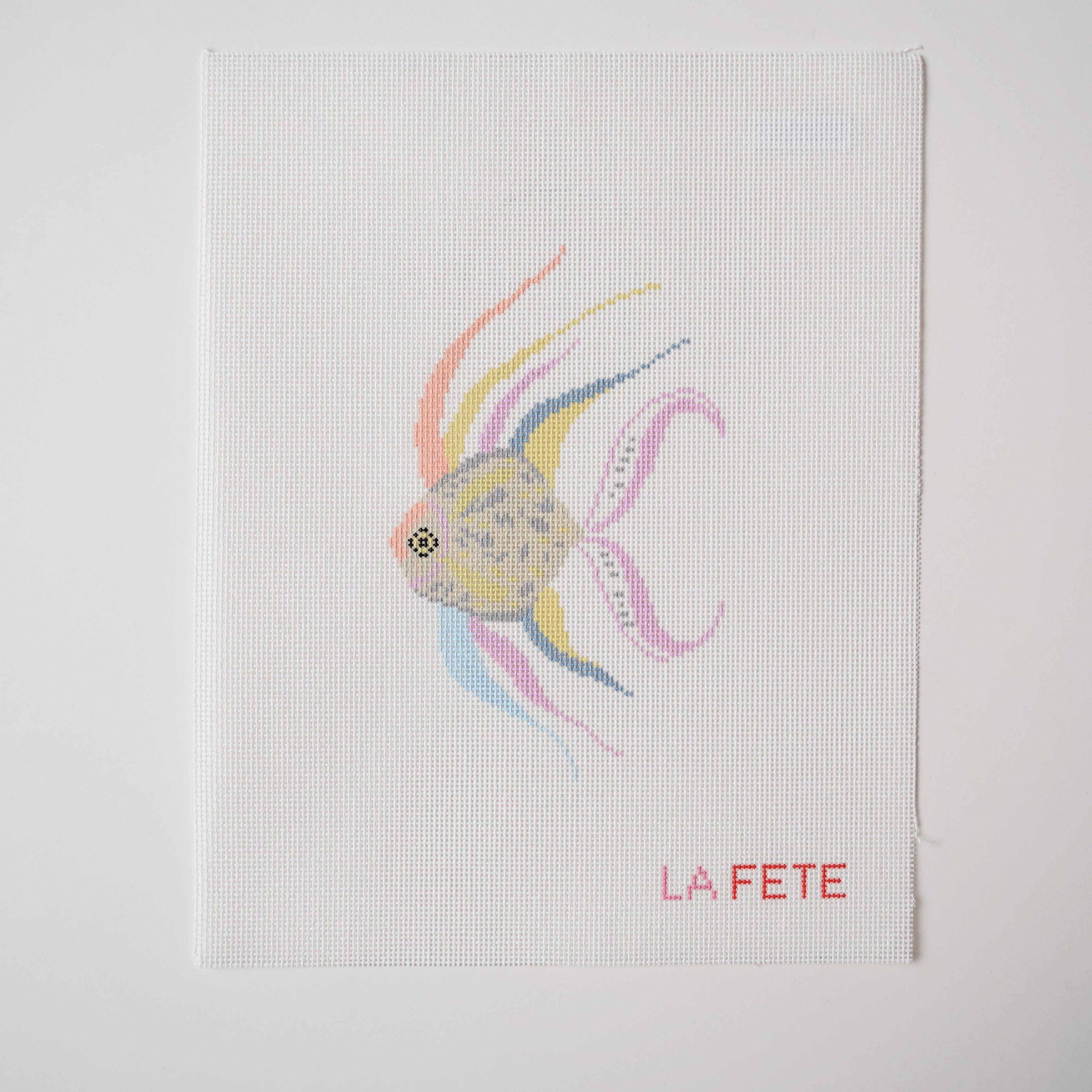 Rainbow Fish Hand Painted Needlepoint Canvas