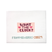 What the Cluck Pink 1.25"x 2.25" Mini Needlepoint Canvas