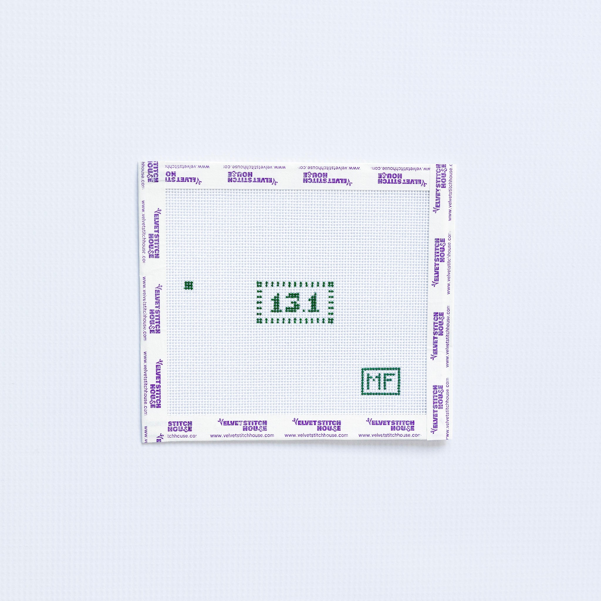 Mini needlepoint design with 13.1 design for half marathon