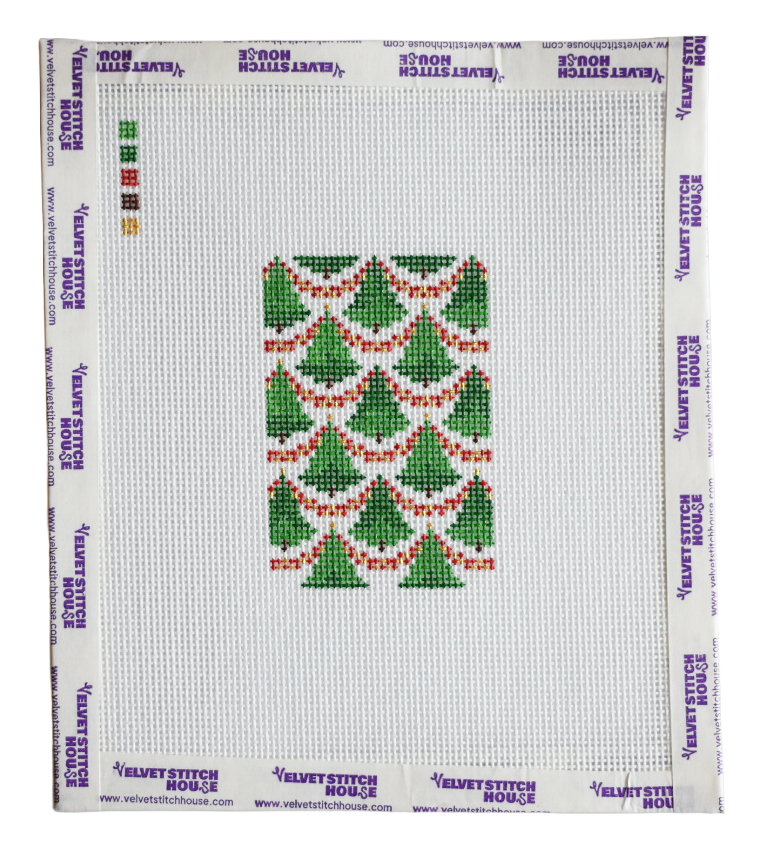 Bargello Christmas Tree Bag Tag