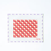 Needlepoint heart dimensional pattern on a white background