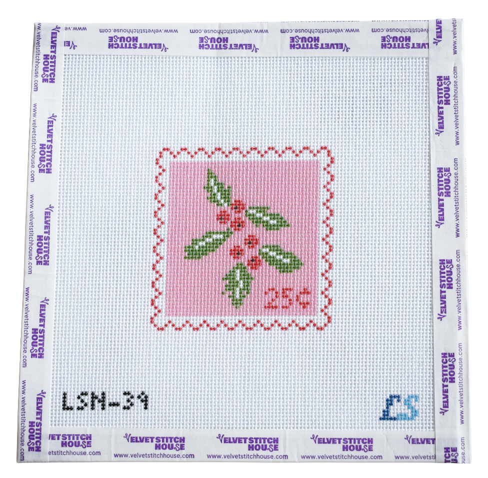Holiday Pink Holly Stamp