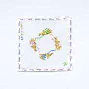 Needlepoint pattern with colorful design on a white background