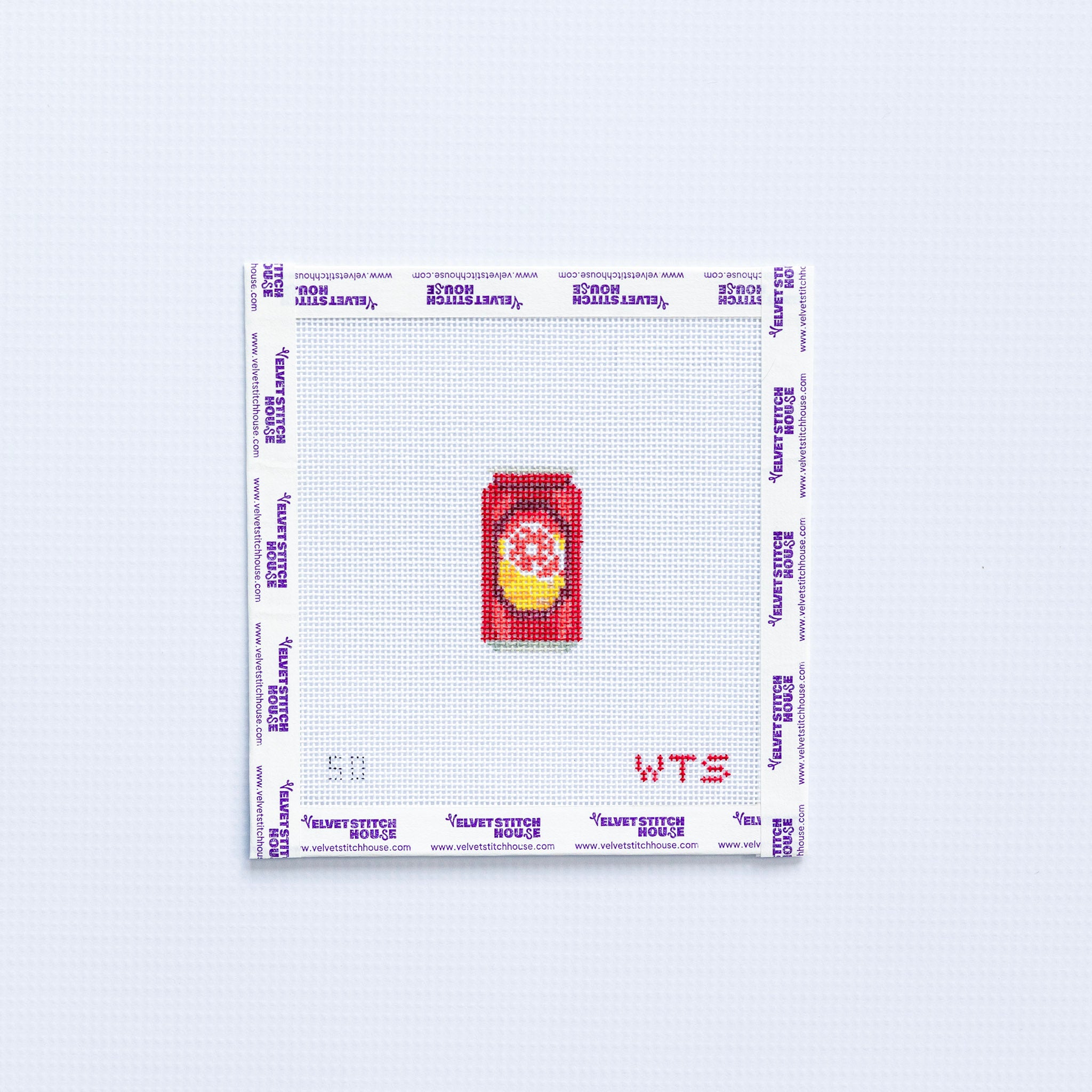 Needlepoint mini pattern with Small red and yellow beer can 