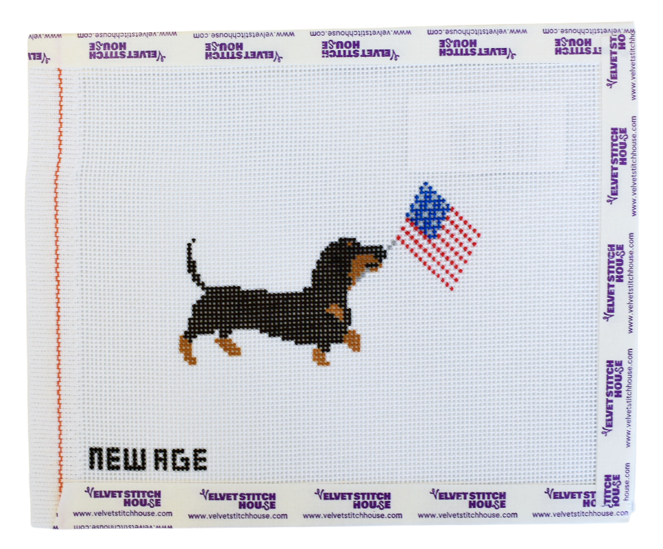 Patriotic Dachshund Needlepoint Canvas