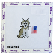 Patriotic Husky Needlepoint Canvas