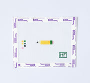 Mini Needlepoint pattern with yellow pencil 
