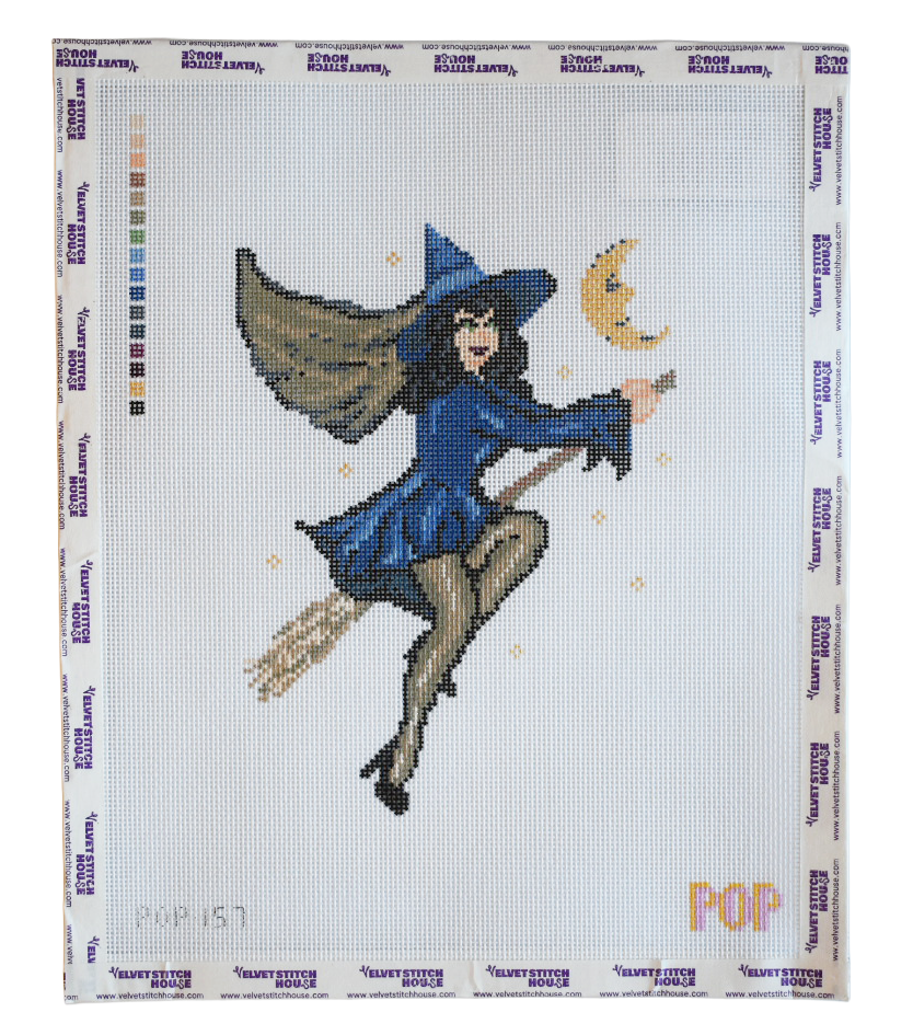 Retro Pin Up Witch - Blue