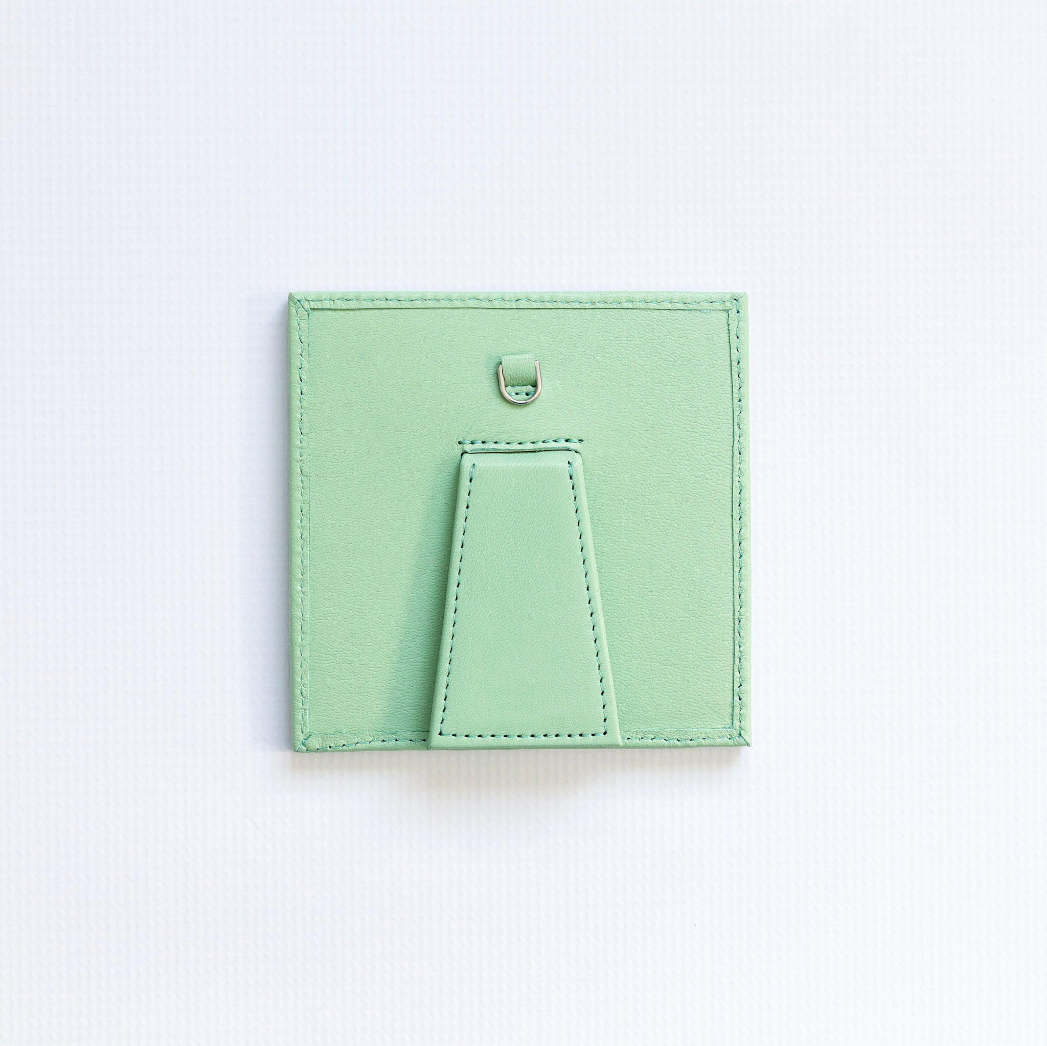 Green square self finishing fram in light green on a white background