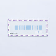 Needlepoint pattern of light blue striped key fob 