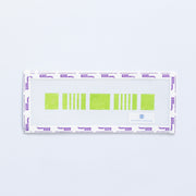 Needlepoint key fob pattern in green on a white background