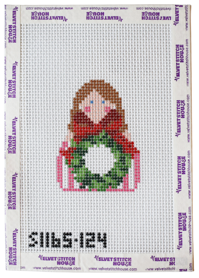Wreath with Red Bow Angel (Printed)
