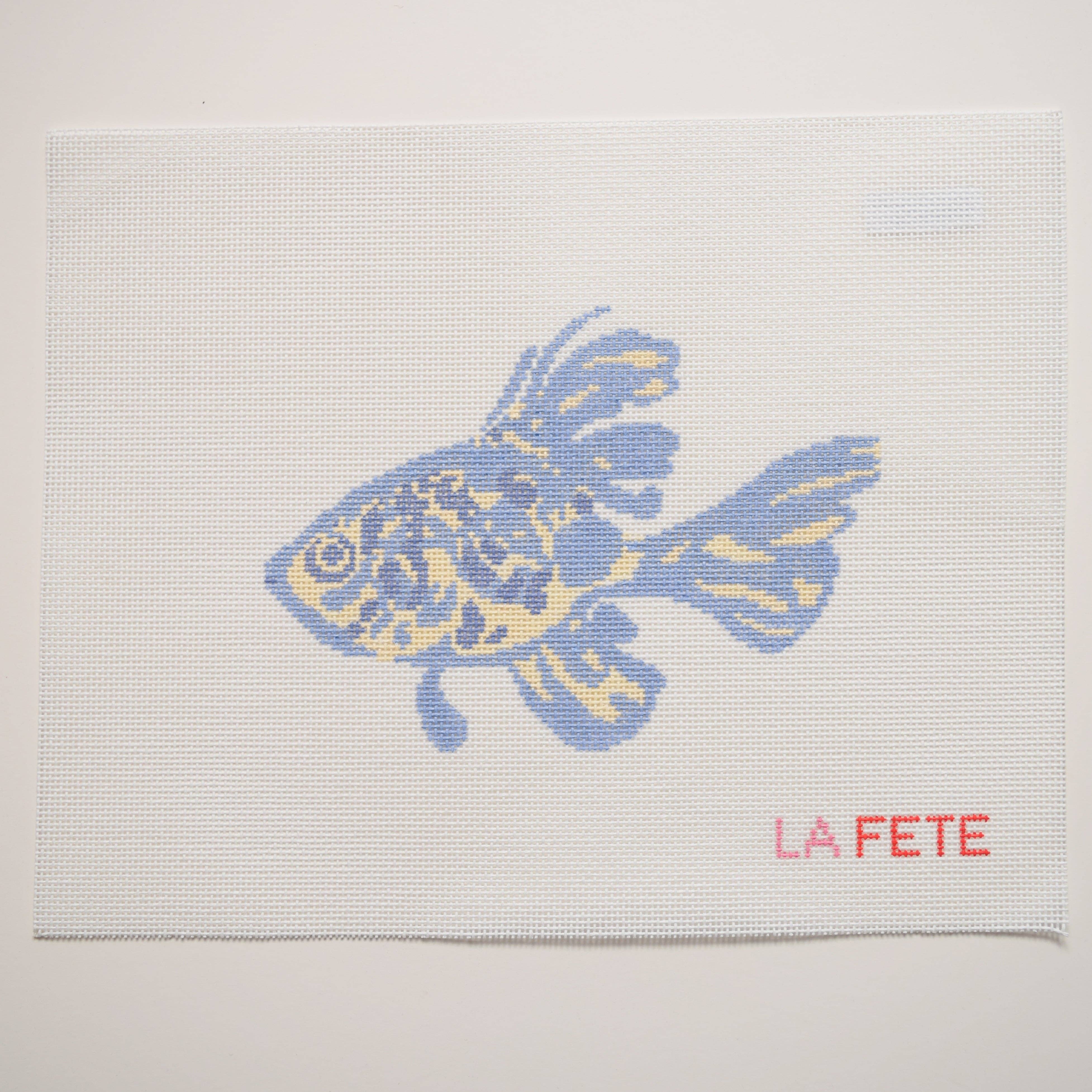Blue Goldfish Hand Painted Needlepoint Canvas