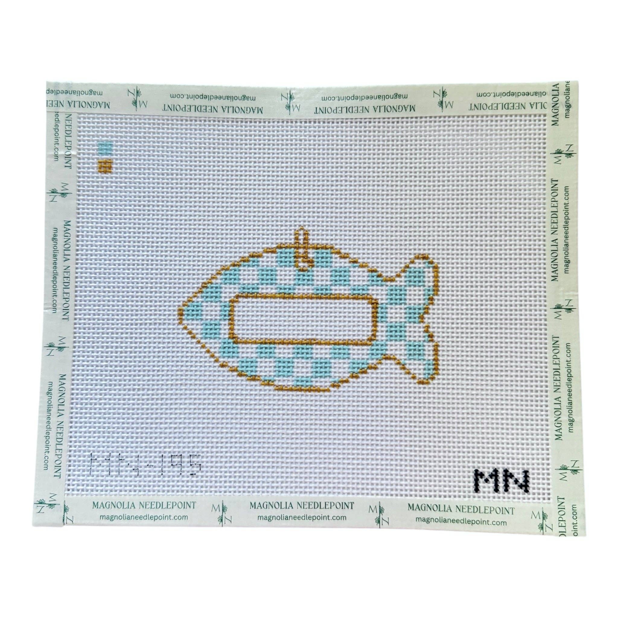Blue Check Cat Tag Canvas
