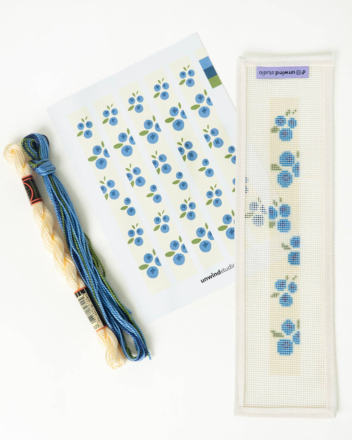 Blueberries Key Fob Needlepoint Kit