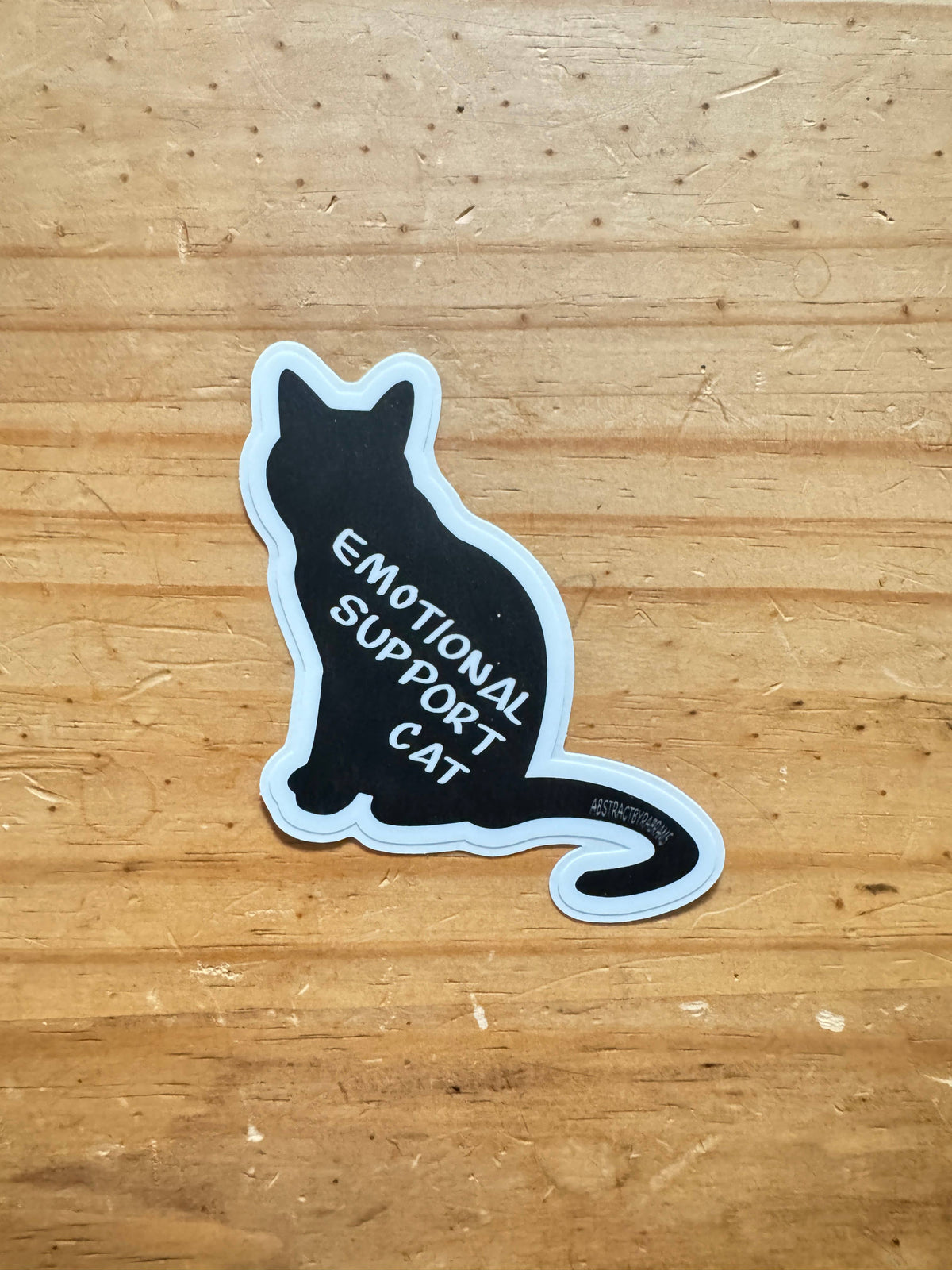 Emotional Support Cat Sticker - Black, Gray and White