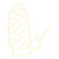 Thread on a spool icon in cream.
